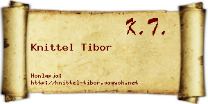 Knittel Tibor névjegykártya